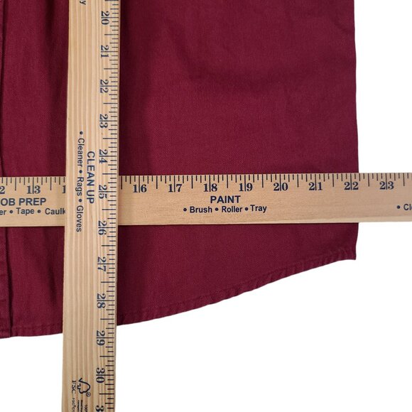 Wrangler Shirt Men Medium  Red Long Sleeve Button Snap Collared Mid Weight - Picture 8 of 8